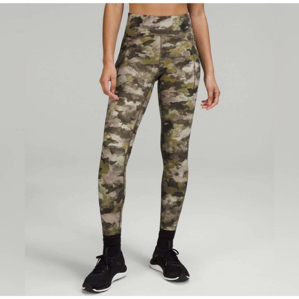 Lululemon Power Thru 25" Camo Wash Juniper Green Multi NWOT - Picture 2 of 7